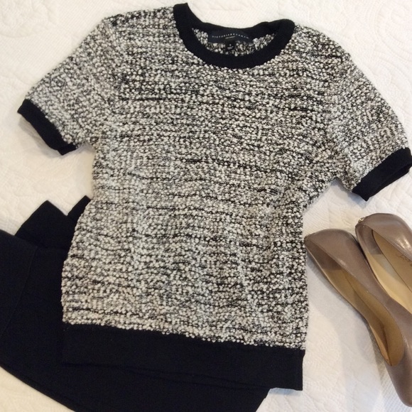 Short Sleeve Popcorn Sweater 